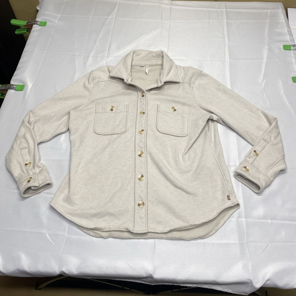 TravisMathew Button Down Sweater Size Medium! Off White Long Sleeve!